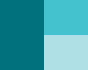 A grid of teal and blue colors