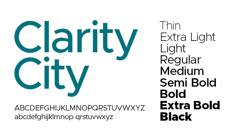 Clarity City is MVC's official web font.