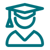Student with graduation cap icon