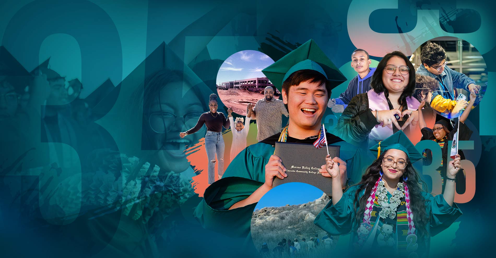 View of the MVC campus and students across 35 years