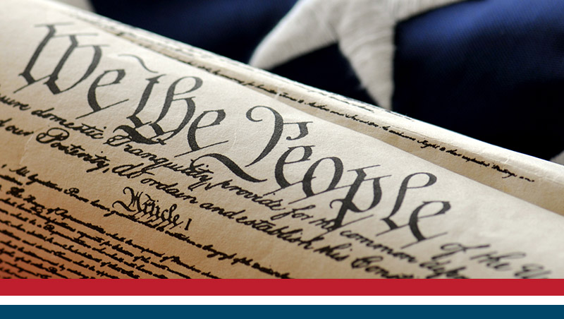 Constitution Day with image of the US Constitution's intro stating 'We the People'
