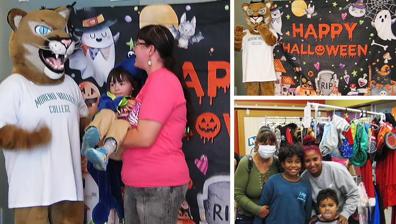 Students and families at the 2023 Halloween Costume Drive